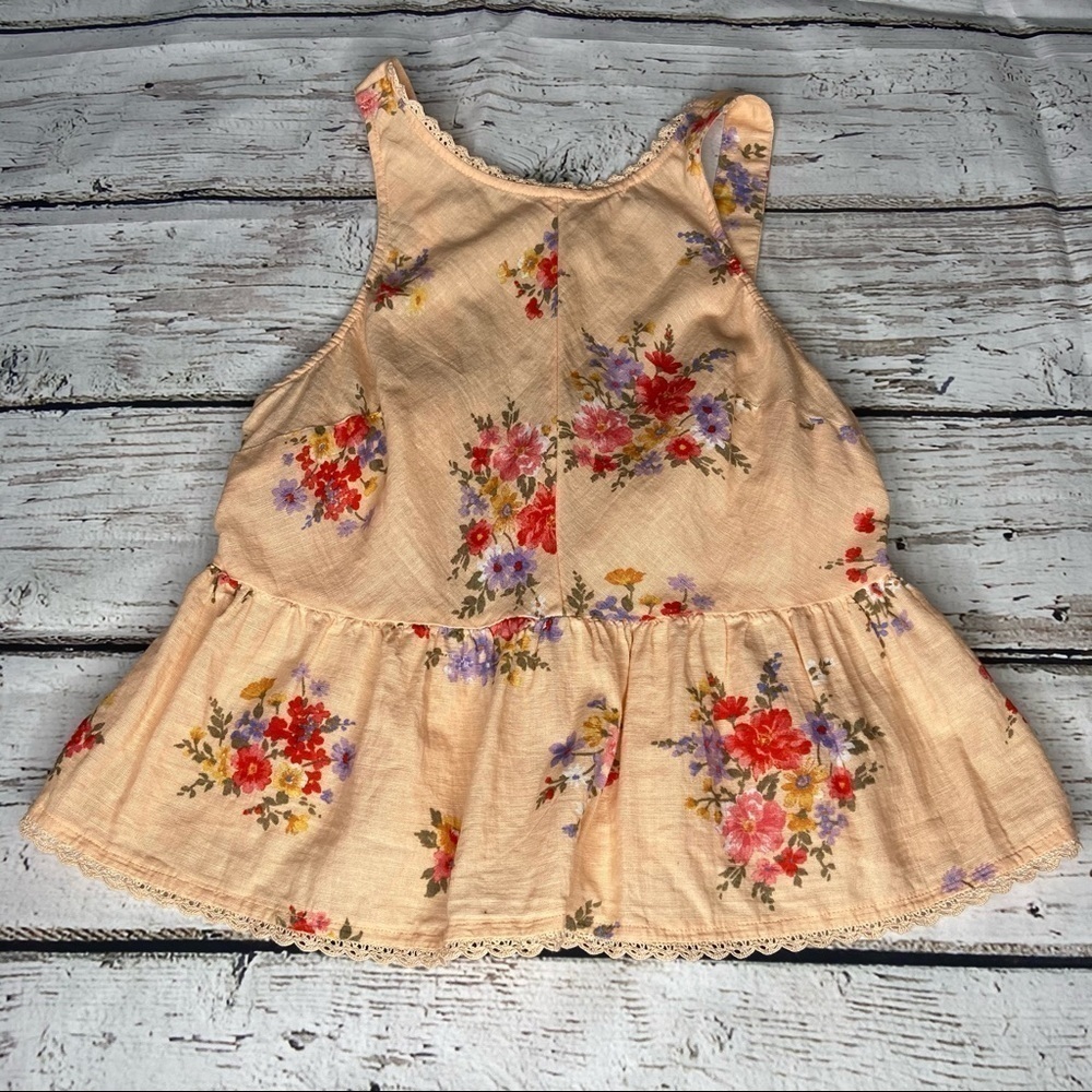 American Eagle Floral Print Peplum Tank Top Size M